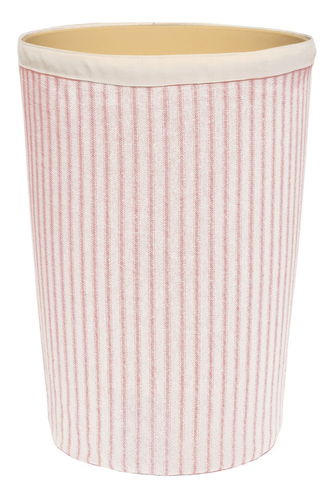 Bathroom Trashcan Small Garbage Can, 11.75", Bathroom Décor Girls Bedroom Baby Nursery Plastic Wastebasket Bin and Removable Pink and White Cover - Decorative Things
