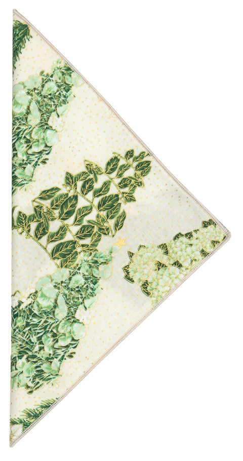 Christmas Napkins 18" x 18" Cloth Napkins, Elegant 100% Cotton Linen Napkins, Christmas Dinner Napkins for Christmas Table Décor, Table Settings, Holiday Party, Gold Trees Print - Decorative Things