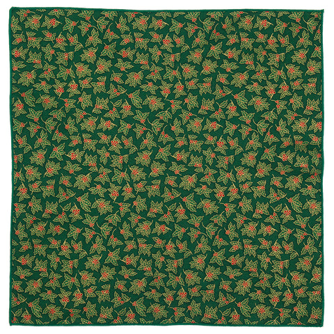 Christmas Napkins 18" x 18" Cloth Napkins, Elegant 100% Cotton Linen Napkins, Christmas Dinner Napkins for Christmas Table Decor and Table Settings, Holiday Party Holly Print Fabric - Decorative Things