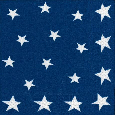 4th of July Party Supplies Paper Napkins Cocktail Size Flag Stars and Stripes 40 Count 5" x 5" Folded - Decorative Things