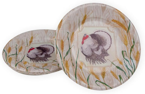 Homestead Turkey Taupe Salad & Dessert Plates - 8 Per Package - 2 Units… - Decorative Things