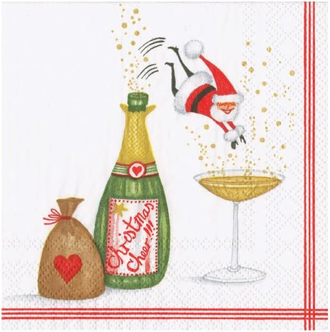 Santa Splash Cocktail Napkins - 20 Per Package - 2 Units - Decorative Things