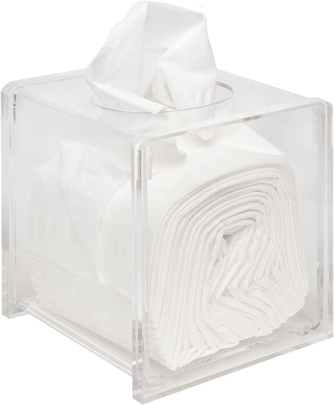 Tissue Box Cover Tissue Box Holder Bathroom Decor Bathroom Accessories Storage Organizers Clear Cube Acrylic 5" x 5" - Decorative Things