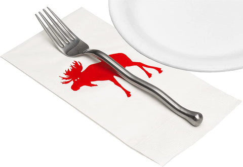 Moose Decor Decorative Paper Hand Towels, Guest Towels Disposable Bathroom Hand Towels, Fingertip Towels, Red Christmas Moose Decorations 30 Count - Decorative Things