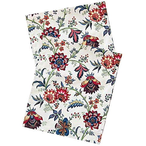 Red and Blue Table Runner for Dining Table, Kitchen Table Decor, Floral Farmhouse Table Cloth Rectangle Table Runners 72 Inches Long, Print Table Cloths for Party - Decorative Things