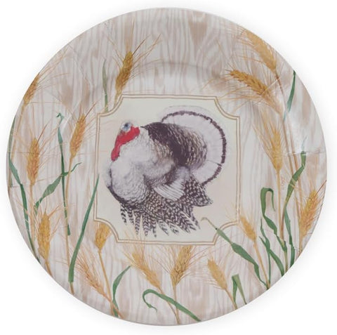 Homestead Turkey Taupe Salad & Dessert Plates - 8 Per Package - 2 Units… - Decorative Things