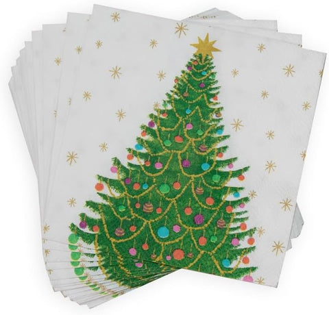 Merry And Bright Cocktail Napkins - 20 Per Package - 2 Units - Decorative Things