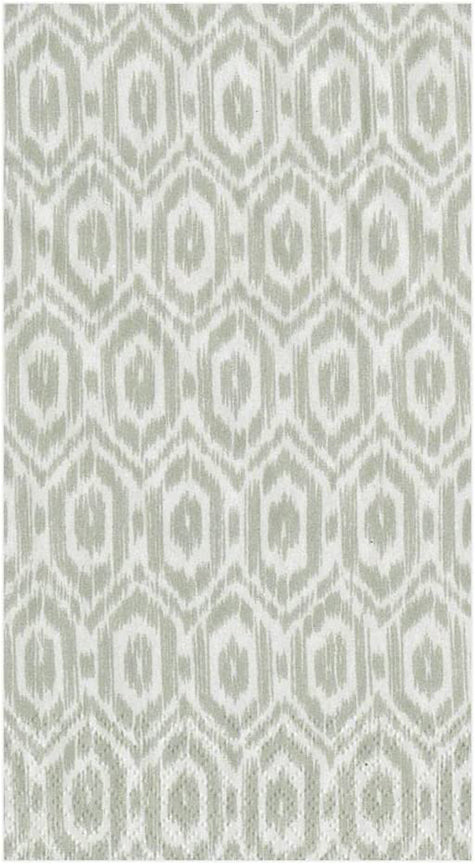 Caspari Amala Ikat Paper Guest Towel Napkins in Grey, 30 Count - Decorative Things