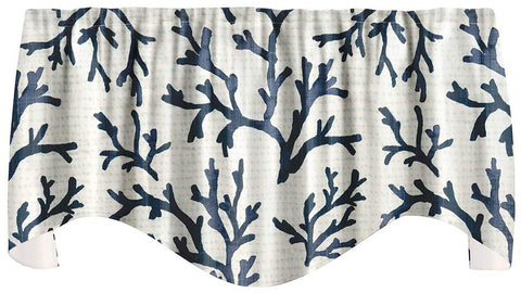 Valances for Windows Valance Curtains Kitchen Window Valances or Living Room Window Treatments Navy Blue Curtain Cotton Lined Adjustable Swag Short Curtains Beach Themed Decor 53 Inches x 18 Inches - Decorative Things