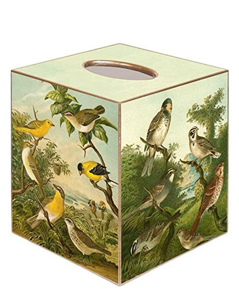 Kelly Tissue Box Cover Tissue Holder Square Cube Paper Mache Decorative Birds - Decorative Things