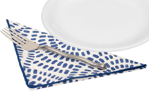 Cloth Napkins for Table Dinner Setting 18" x 18" Use with Blue and White Dishes, Plates, Tablecloths, 100% Cotton Linen Napkin - Decorative Things