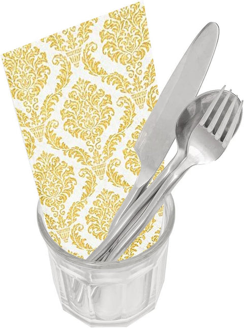 Paper Bathroom Hand Towels - Fingertip Towels Disposable Guest Towels, Reception Wedding Table Decor Dinner Napkins Gold - Decorative Things