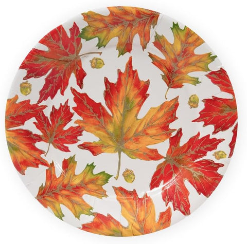 Autumn Hues White Dinner Plates - 8 Per Package - 2 Units… - Decorative Things