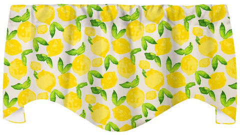 Valances for Windows, Kitchen Curtains, Valance Curtains, Kitchen Window Treatments - Yellow Curtains with Lemon Kitchen Decor, Rod Pocket, Swag Short Curtains, Yellow Valence 53 Inches x 18 Inches - Decorative Things