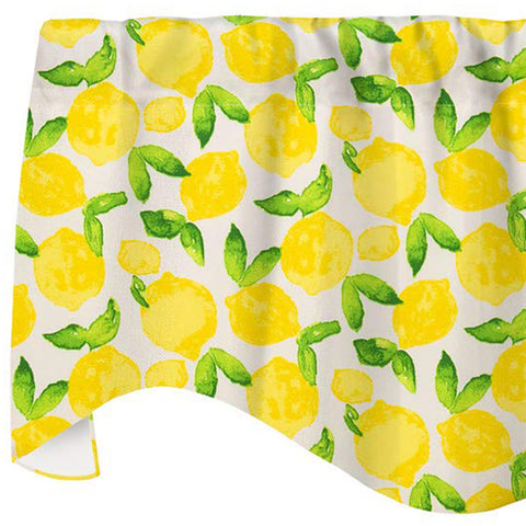 Valances for Windows, Kitchen Curtains, Valance Curtains, Kitchen Window Treatments - Yellow Curtains with Lemon Kitchen Decor, Rod Pocket, Swag Short Curtains, Yellow Valence 53 Inches x 18 Inches - Decorative Things