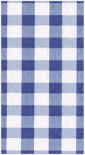 Caspari Gingham Paper Guest Towel Napkins in Blue, 30 Count - Decorative Things
