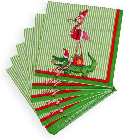 Zooey Christmas Cocktail Napkins - 20 Per Package - 2 Units - Decorative Things