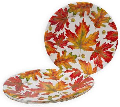 Autumn Hues White Dinner Plates - 8 Per Package - 2 Units… - Decorative Things