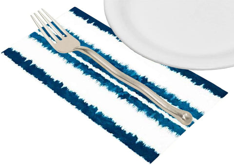 Indigo Tie-Dye Shibori Decorative Paper Napkins Dinner Napkins Disposable, Pool Party Beach Wedding Reception, BBQ Cookout July 4, Fingertip Towels Powder Room Ideas - Decorative Things