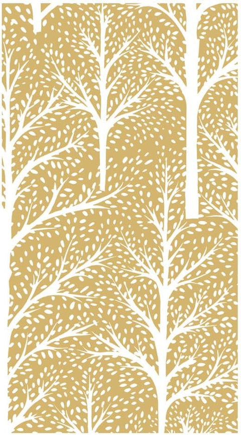 Winter Trees Gold & White Guest Towel Napkins - 15 Per Package - 2 Units - Decorative Things