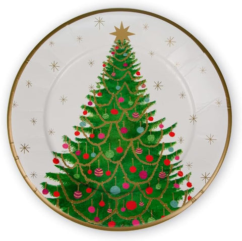 Christmas Paper Plates Merry And Bright 10.25 Inch - Decorative Things