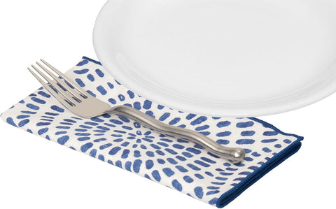 Cloth Napkins for Table Dinner Setting 18" x 18" Use with Blue and White Dishes, Plates, Tablecloths, 100% Cotton Linen Napkin - Decorative Things