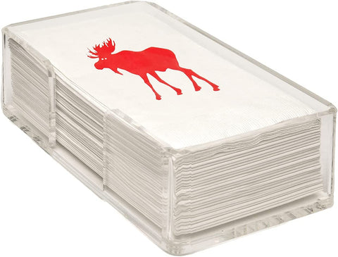 Moose Decor Decorative Paper Hand Towels, Guest Towels Disposable Bathroom Hand Towels, Fingertip Towels, Red Christmas Moose Decorations Pak of 16 - Decorative Things