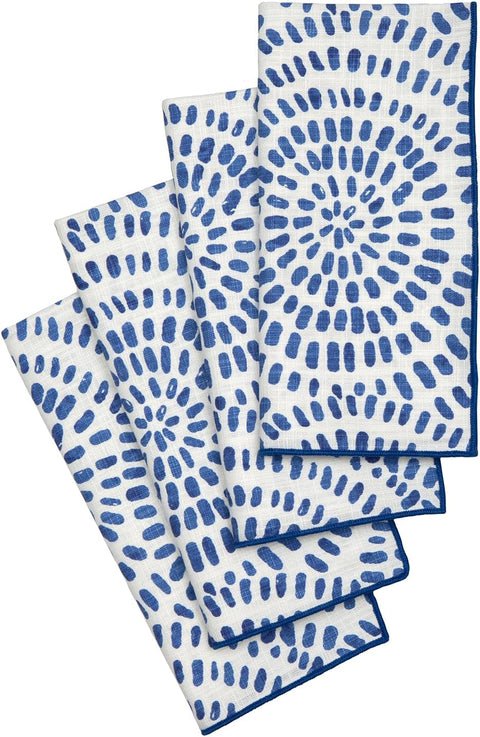 Cloth Napkins for Table Dinner Setting 18" x 18" Use with Blue and White Dishes, Plates, Tablecloths, 100% Cotton Linen Napkin - Decorative Things