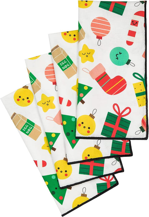 Christmas Napkins 18" x 18"Cloth Dinner Napkins, Elegant 100% Cotton Linen Napkins, Set of 12 Cloth Napkins for Christmas Table Decorations and Christmas Table Setting, Xmas Gifts - Decorative Things