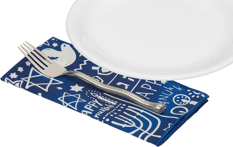 Hanukkah Napkins 18" x 18"Cloth Dinner Napkins, Elegant 100% Cotton Linen Napkins, Cloth Napkins for Hanukkah Table Decorations and Hanukkah Table Setting - Decorative Things
