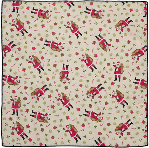 Christmas Napkins 18" x 18" Cloth Dinner, Elegant 100% Cotton Table Decor Linens Red and White Santa Peppermint Print - Decorative Things