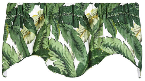 Decorative Things Window Treatments Valances Kitchen Curtains or Living Room Curtains Swag Valence Short Curtains Tommy Bahama Fabric Rod Pocket Lined 53 Inches x 16 Inches - Decorative Things