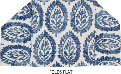 Fabric Tissue Box Cover, Tissue Holder Slipcover, Slips Over Square Cube Cardboard Facial Tissue Boxes -Decorative Blue Blockprint Cotton Fabric, Made in USA - Decorative Things