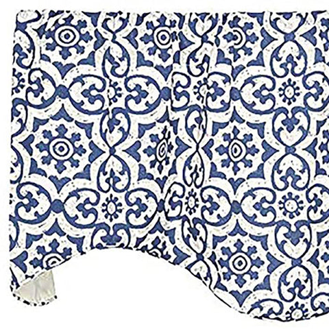 Valances for Windows, Kitchen Valances or Valances for Living Room Valance Curtains Window Treatments, Blue Valances Lined Adjustable Swag Short Curtains 53" x 18" - Decorative Things