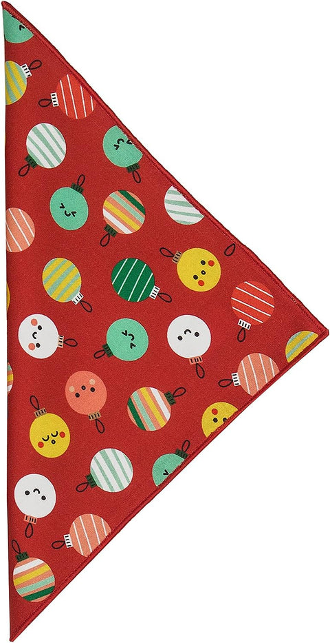 Christmas Napkins 18" x 18"Cloth Dinner Napkins, Elegant 100% Cotton Linen Napkins, Set of 4 Cloth Napkins for Christmas Table Decorations and Christmas Table Setting, Red Christmas Ornaments Print - Decorative Things
