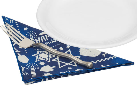 Hanukkah Napkins 18" x 18"Cloth Dinner Napkins, Elegant 100% Cotton Linen Napkins, Cloth Napkins for Hanukkah Table Decorations and Hanukkah Table Setting - Decorative Things