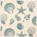 Cloth Napkins Table Linens Linen Napkins Dinner Napkins Coastal Beach Decor Table Napkins with Seashells 18" x 18" - Decorative Things