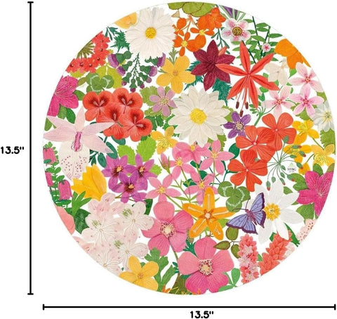 Caspari Halsted Floral Round Paper Placemats, 12 Per Package - Decorative Things