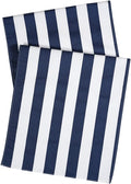 90 Inch Table Runner Indoor Outdoor Patio Table Linens Buffet Table Covers Dining Room Table Decorations Beach Party Navy Blue Striped - Decorative Things