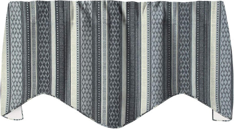 Decorative Things Valances for Kitchen Curtains, Living Room Curtains, Window Treatments Made in USA with Tommy Bahama Fabric, Swag Blue Curtains Striped 53" x 18" - Decorative Things