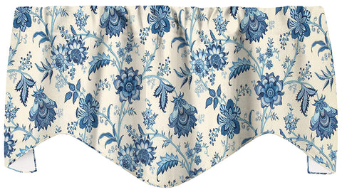 Decorative Things Window Treatments Valances Kitchen Curtains Living Room Curtains Bedroom Blue Floral Lined Adjustable Swag Short Curtains 53" x 16" - Decorative Things