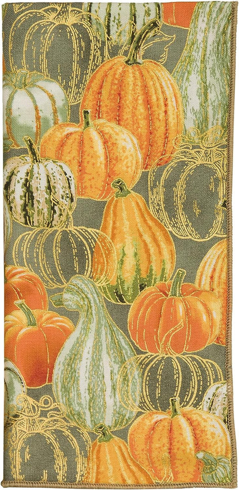 Decorative Things Cloth Napkins, White Pumpkin Decor Fall Decor, Thanksgiving Table Decor, Halloween Party Dinner Linen Napkins 100% Cotton, Reusable, Washable, Soft, Made in USA 18" x 18" - Decorative Things