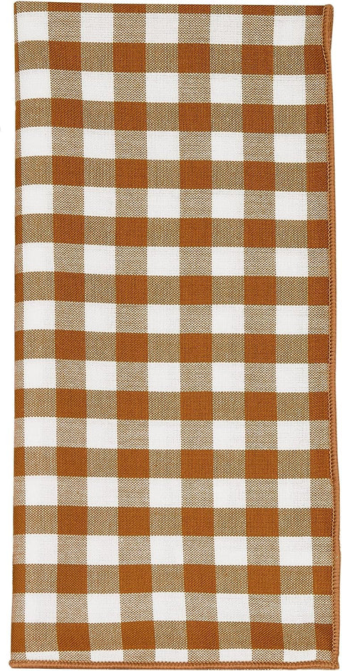 Fall Decor Napkins Cloth Napkins Cotton Linen Napkins, Fall Table Decor Thanksgiving Napkins, Brown Plaid Checkered Gingham 18”x18 - Decorative Things