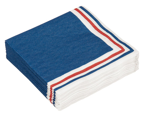 Cocktail Napkins Decorative Paper Napkins, Nautical Beverage Napkins for Boat Party, Beach Wedding Napkins, Yacht Party, 4th of July, Clambake, Picnic, BBQ, Red White and Blue 5" x 5" Pk 20 - Decorative Things