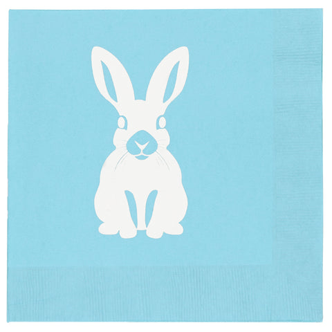 Easter Bunny Decorative Paper Napkins for Easter Table Décor, Easter Party Decorations, Easter Egg Hunt 6.5" x 6.5" Dessert Napkins Disposable Pk 16 - Decorative Things