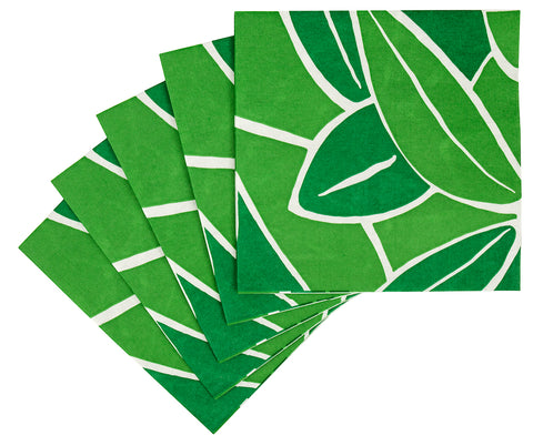 Decorative Paper Napkins Dinner Napkins Disposable, Luau Party, Hawaiian Theme Destination Beach Wedding Napkins, Summer Party Decorations Coastal Palm Leaves Green 8" x 8" Pack of 20 - Decorative Things