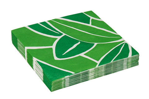 Decorative Paper Napkins Dinner Napkins Disposable, Luau Party, Hawaiian Theme Destination Beach Wedding Napkins, Summer Party Decorations Coastal Palm Leaves Green 8" x 8" Pack of 20 - Decorative Things