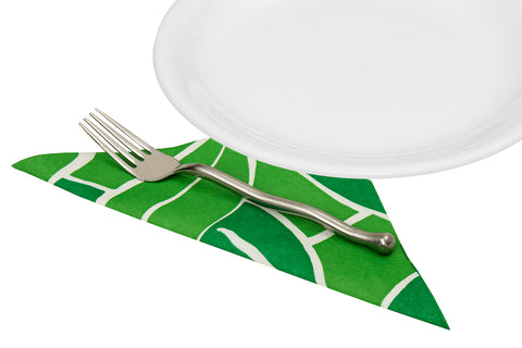 Decorative Paper Napkins Dinner Napkins Disposable, Luau Party, Hawaiian Theme Destination Beach Wedding Napkins, Summer Party Decorations Coastal Palm Leaves Green 8" x 8" Pack of 20 - Decorative Things