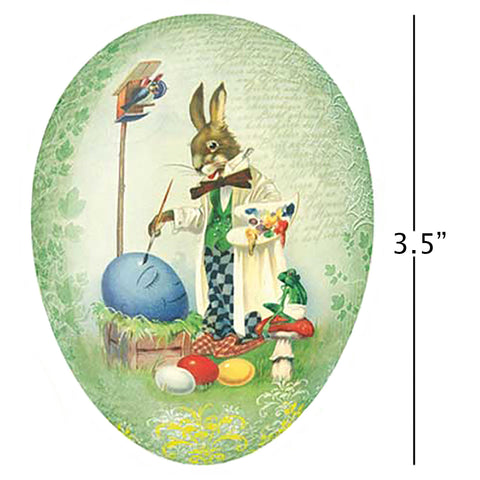Easter Eggs for Easter Egg Hunt and Easter Basket Stuffers, Vintage Easter Bunny Rabbits and Easter Chicks, Decorative Fillable Paper Mache Easter Eggs for Easter Gifts 3.5 Inches Set of 3 - Decorative Things