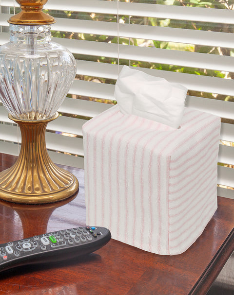 Tissue Box Cover Tissue Holder Tissue Dispenser Square Cube, Soft Fabric Cover Slips Over Cardboard Facial Tissue Boxes - Pink Room Decor, Nursery Decor, Bathroom, Bedroom, Lined Fabric Folds Flat - Decorative Things